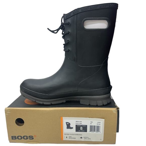 BOGS Amelia Lace Up Rain Boot Waterproof Adjustable Women'ssize 8